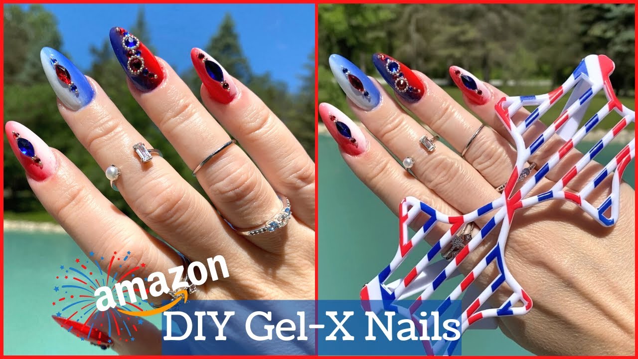 Gel X Dupe *CHEAP* | Fourth of July Nails | Testing Amazon BURIBURI Gel Polishes