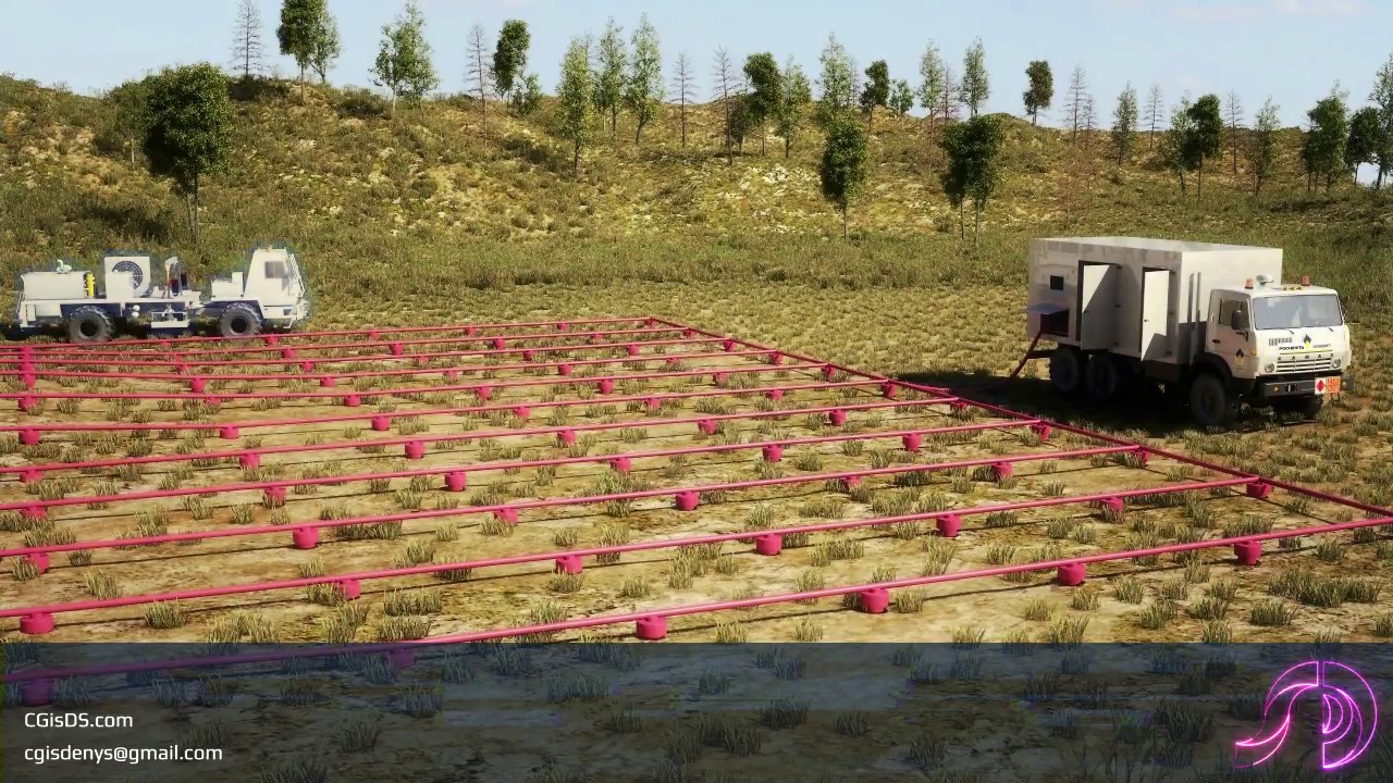 Technical animation: Principle of 3d seismic survey