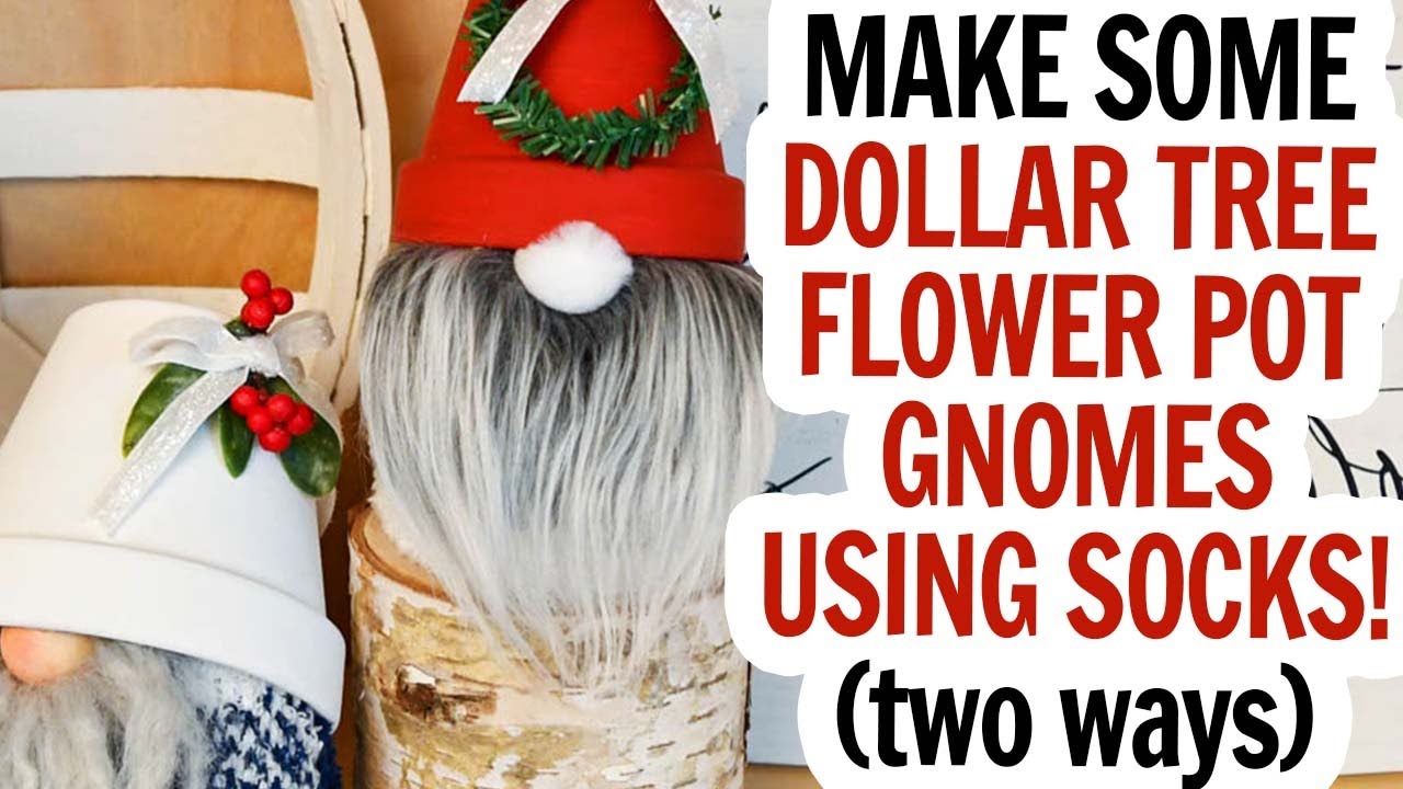DIY Christmas Gnome / Flower Pot Hat Gnome / Christmas Sock Gnome / Gnome Hat / Gnome Craft Ideas