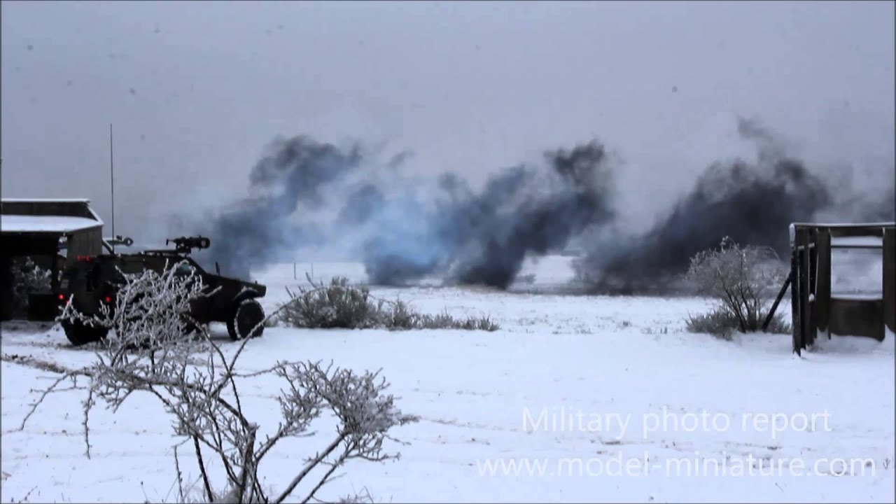 AMX-10 RCR, VBL, AANF1, GALIX grenad launcher, in firing.