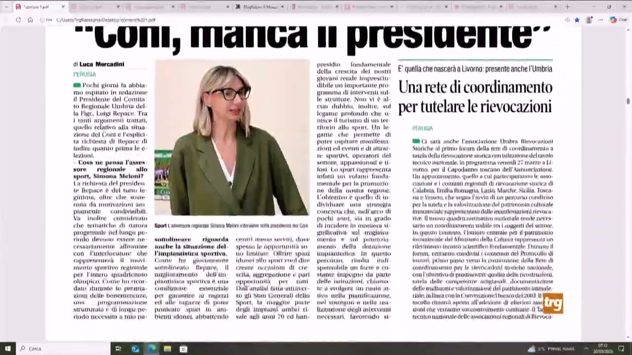 Rassegna stampa Trg venerdì 20 marzo 2026