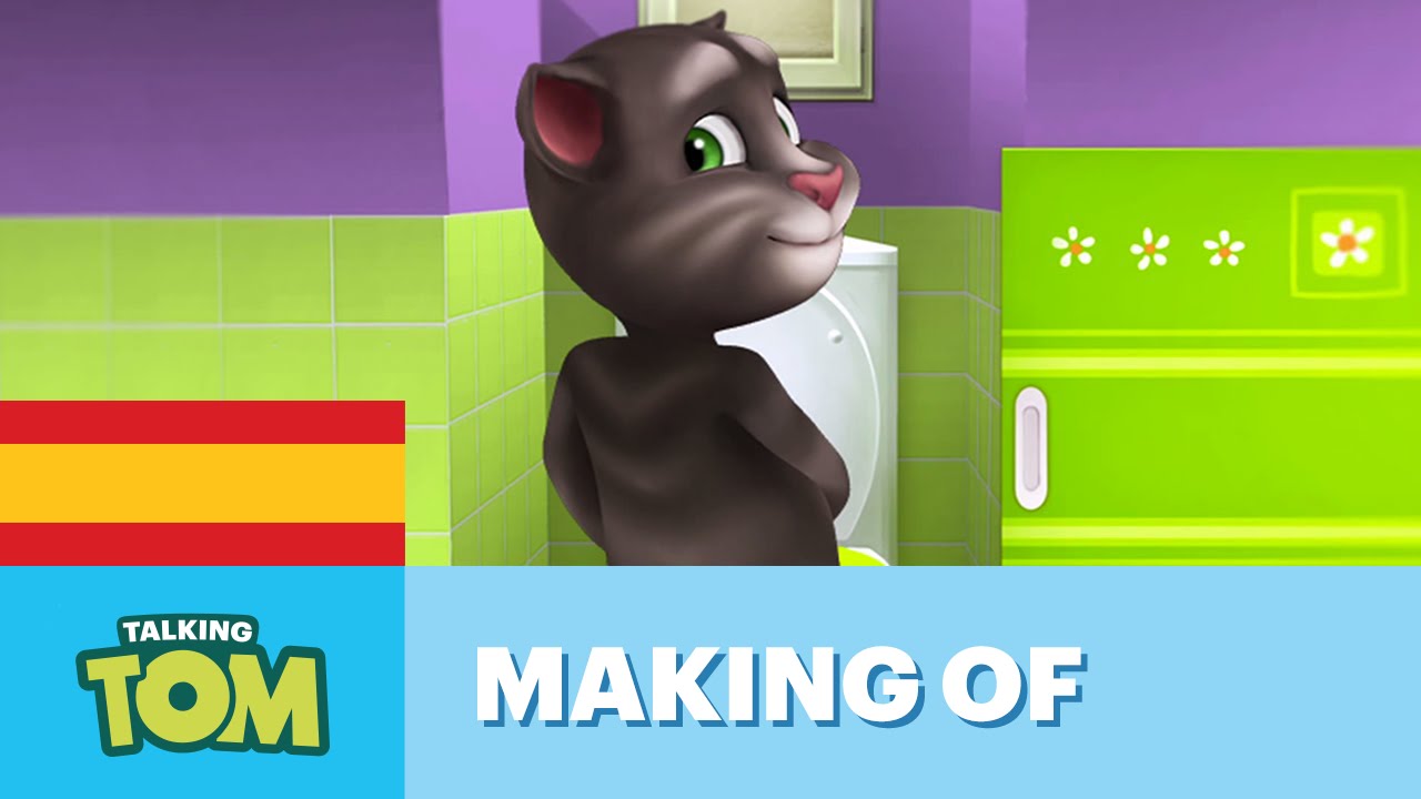 Making of de los Cortos de Talking Tom - Tom reacciona