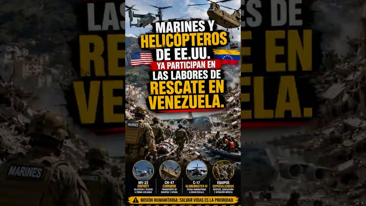 U.S. MARINES AND HELICOPTERS ALREADY ASSISTING IN VENEZUELA RESCUE OPERATIONS