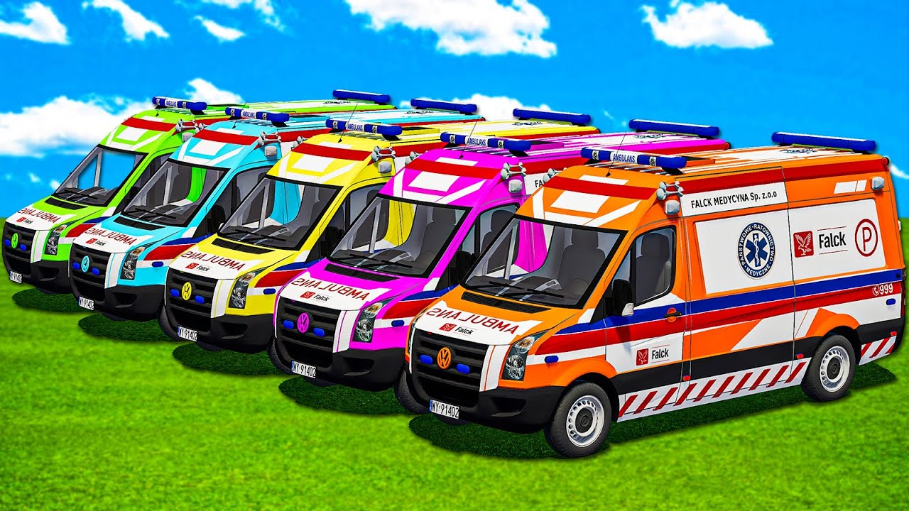 TRANSPORT WITH COLORS! MEGA WORK WITH AMBULANCE & MECEDES TRUCKS! FS 22