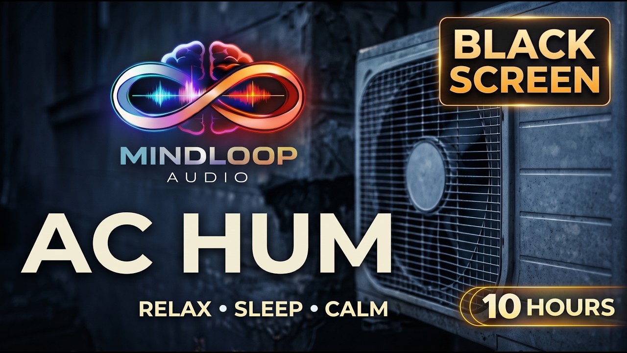 AC Hum | Steady Air Conditioner Noise for Sleep, Focus, and Relaxation (10 Hours) Black Screen
