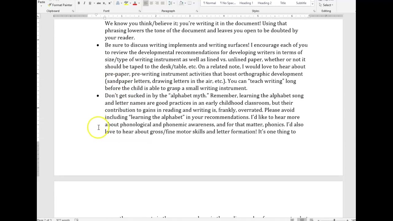 EDU 280: Writing Analysis and Observation Key Assignment
