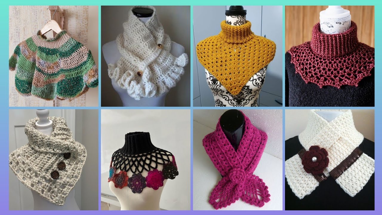 Impressive Elegant outstanding crochet pattern of handmade neck scraft outfits designs ideas