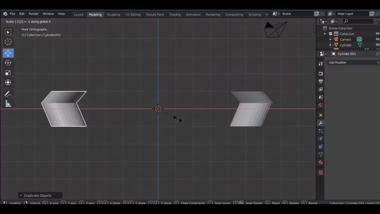 Как зеркально отражать объекты в Blender. Быстрый урок Blender для начинающих