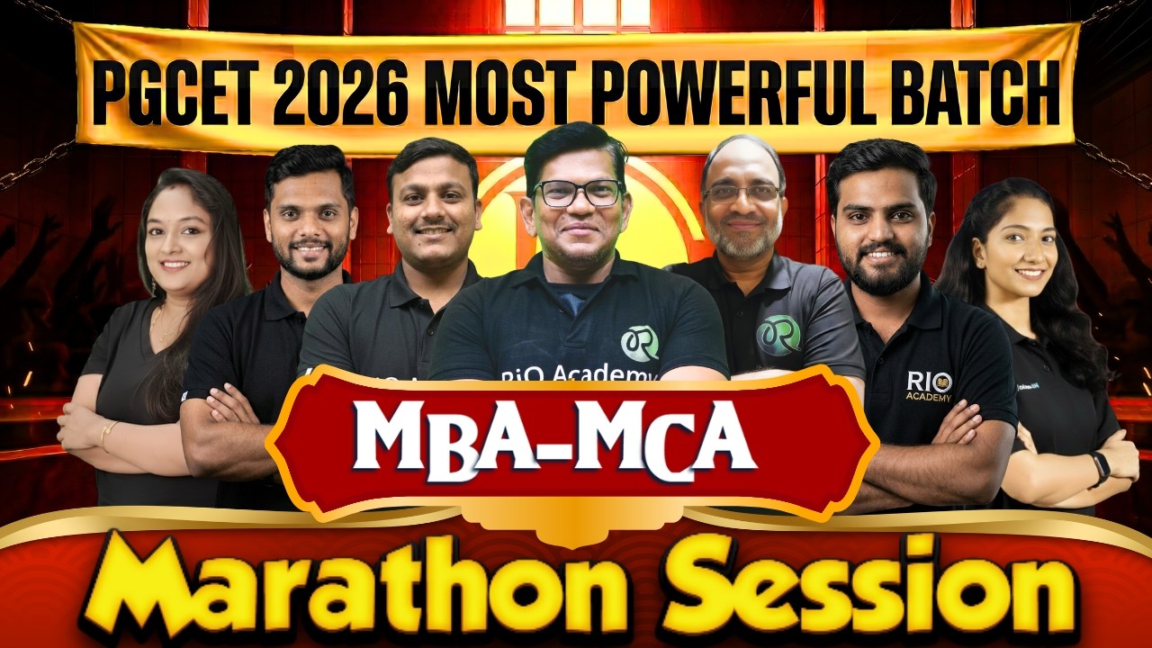 PGCET - MBA  MCA 2026 | Marathon Session  | RIO Academy PGCET   #pgcetexam2026