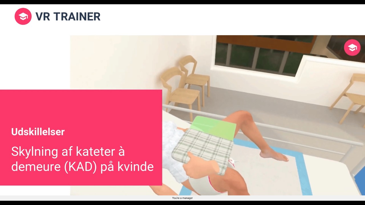 Skylning af kateter à demeure (KAD) på kvinde