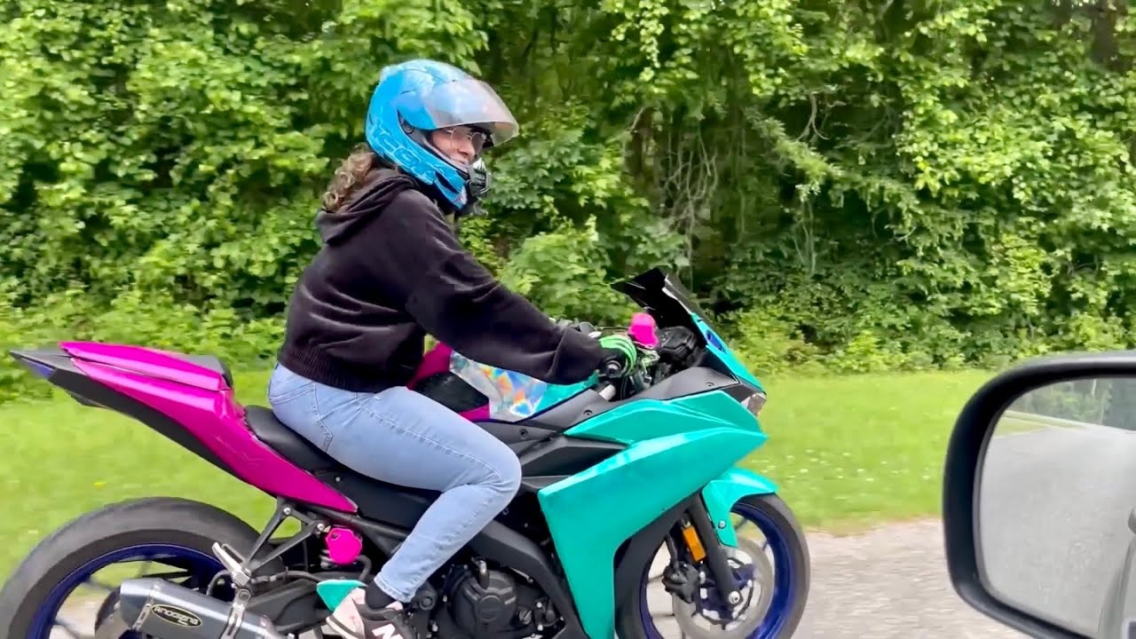 🌸 My Beautiful Wife Riding her Motorcycle POV Yamaha R3