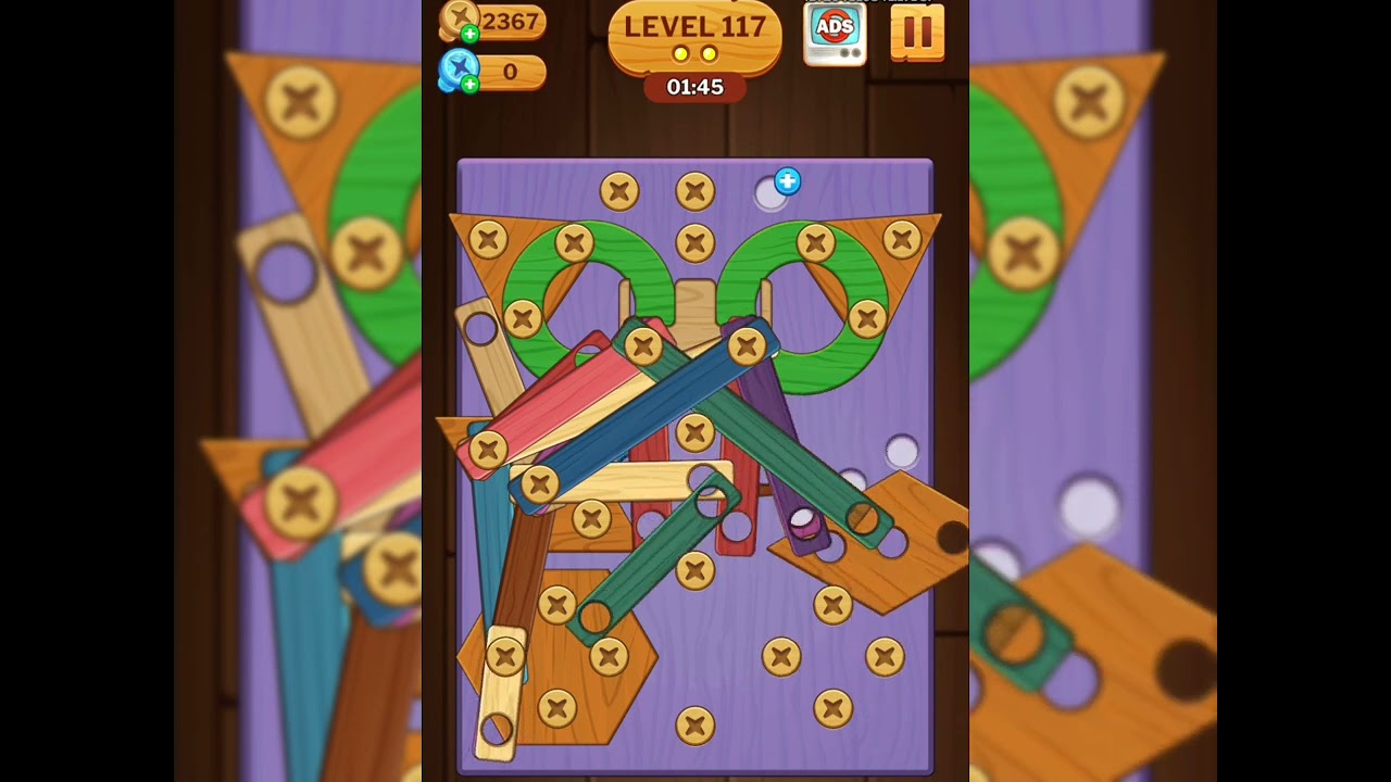 Screw puzzle: Wood Nut & Bolt Level 117 (HARD) #boltsandnuts #woodenblocks #games
