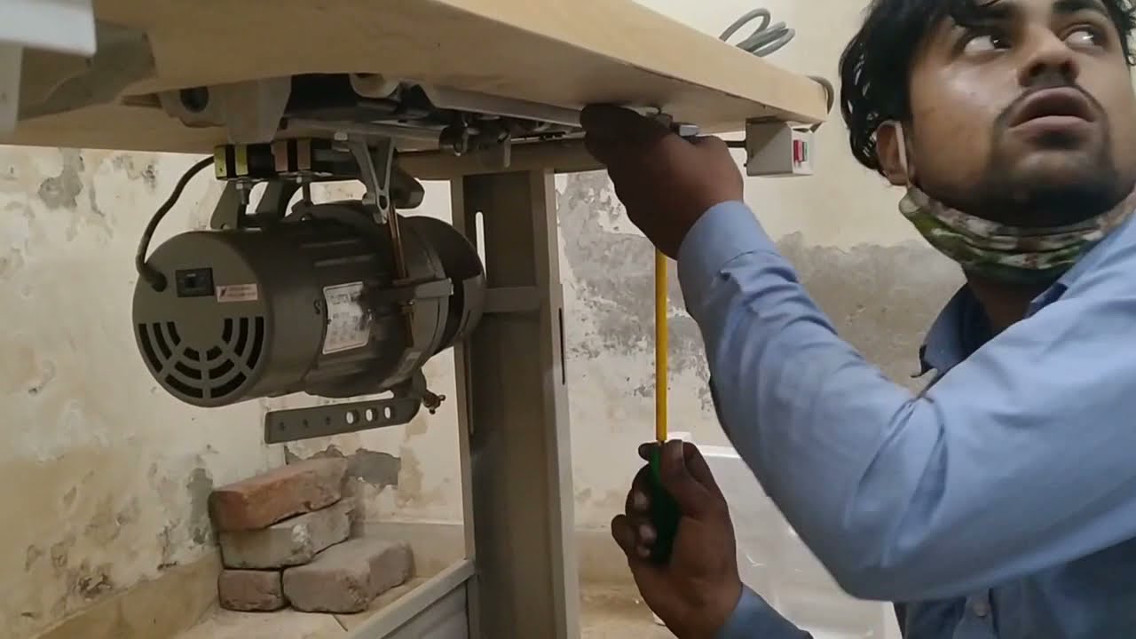 Full Installation of Post Bed Shoes upper sewing machine #shoes #sewing #machine #installation