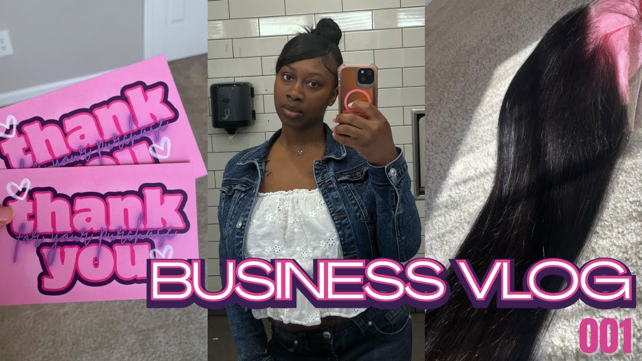 Business Vlog🎀: I got my first sale as a hair business owner! Packing order + new inventory & more!