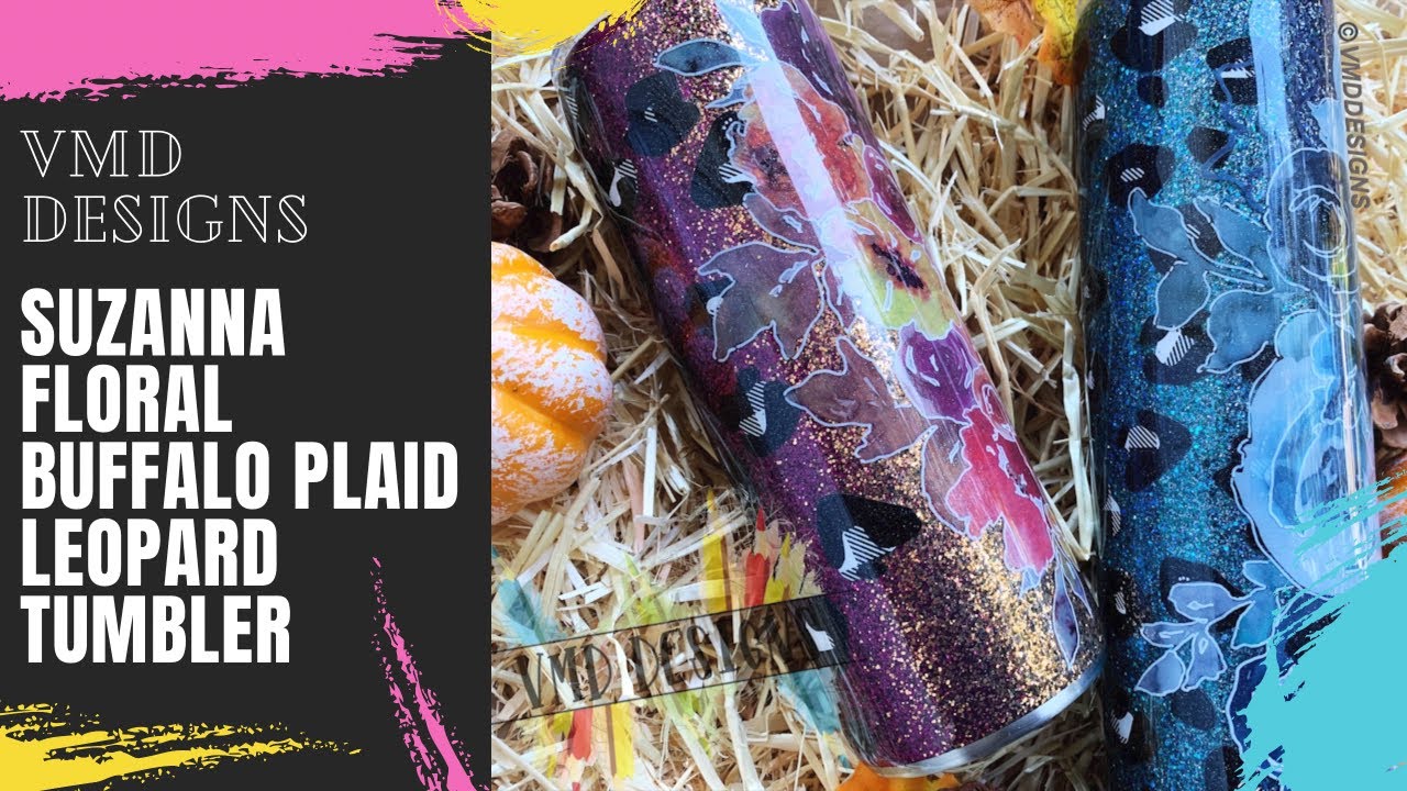 DIY SUZANNA FLORAL BUFFALO PLAID LEOPARD: Using NEW Southern Belle Glitters Suzanna Floral Transfers