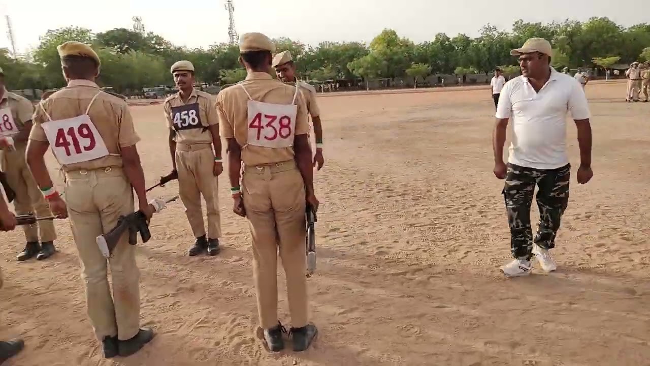 German drill Rifle Exercise Rajasthan Police