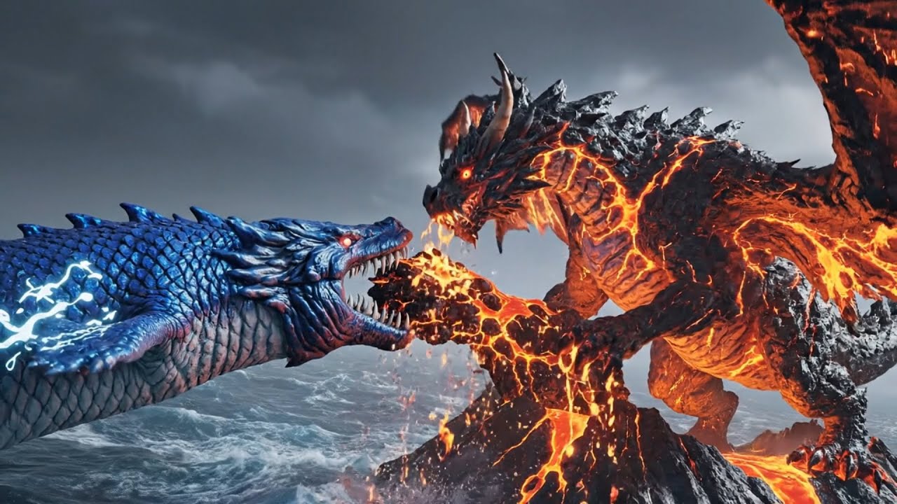 IGNIS vs HYDRO: Volcanic Fire Dragon vs Ancient Sea Serpent - World-Destroying Epic Battle