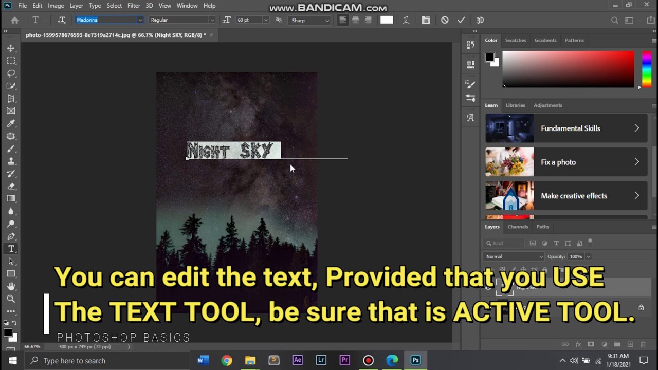 How to use the Text Tool Photoshop Basic