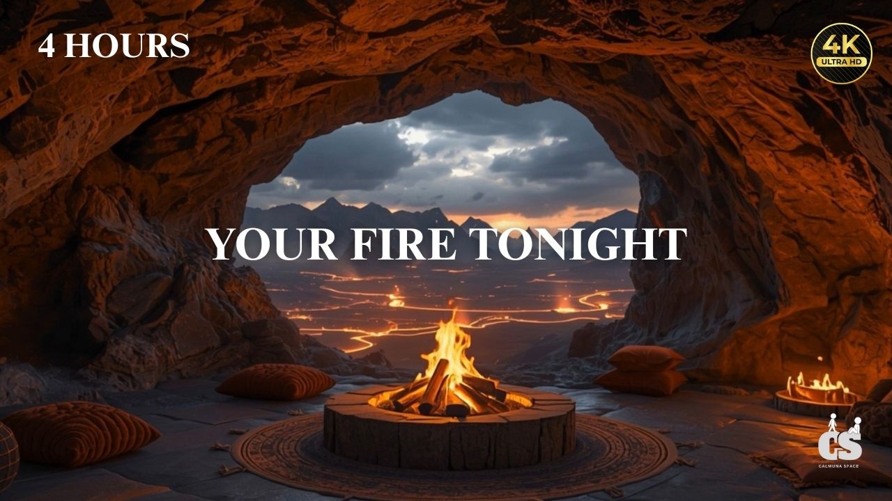 4 Hours of Cozy Fireplace Sound | 4K NO ADS
