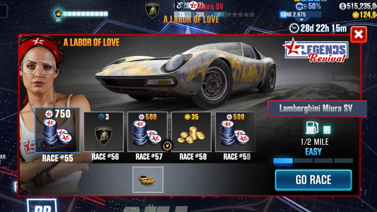 CSR2 | Legends Revival | A Labor of Love | Completing Event | Lamborghini Miura SV |