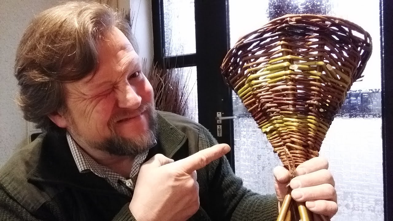Blumenständer, Pflanzenpokal flechten - echter 