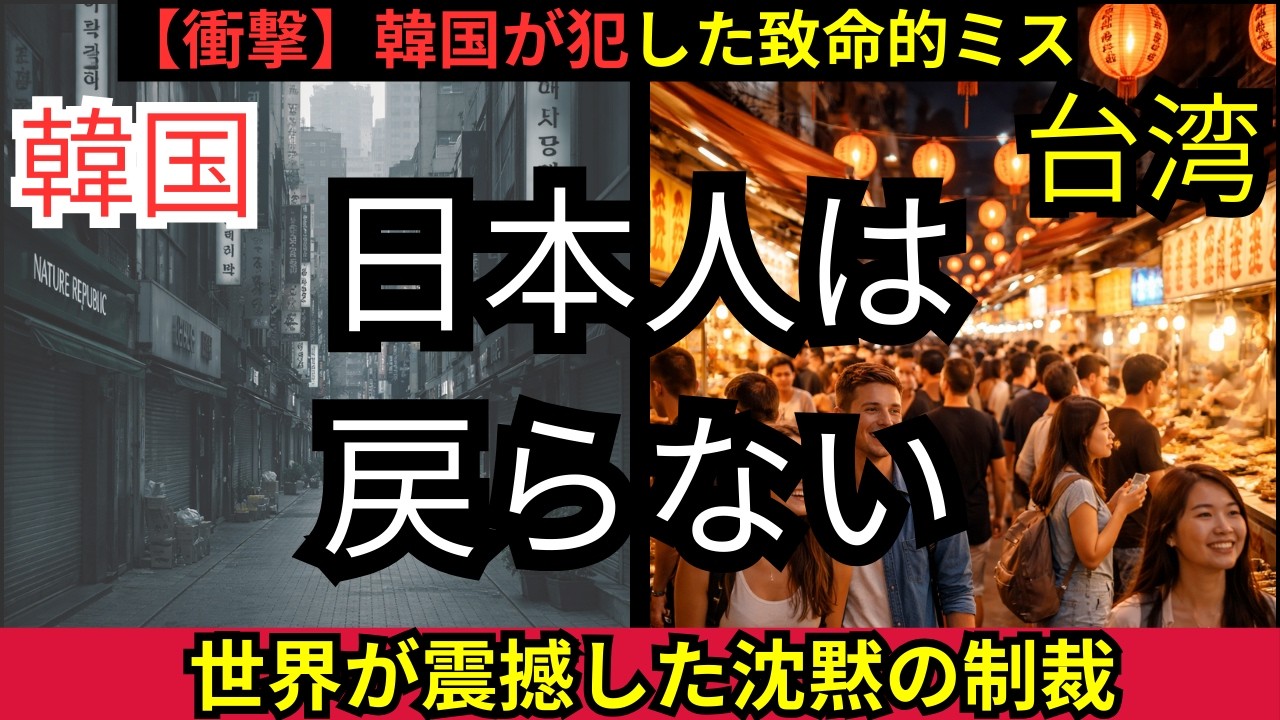 【海外の反応】「なぜ日本人だけ戻らない？」韓国が気づいた時は遅すぎた   世界を震撼させた沈黙の制裁