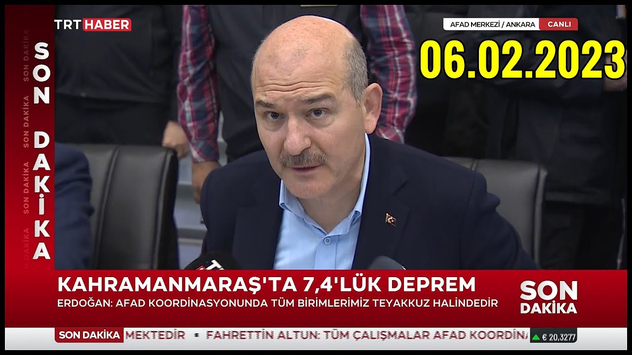 Süleyman Soylu'nun Kahramanmaraş, Diyarbakır Depremi Hakkında ilk Açıklamaları 06.02.2023