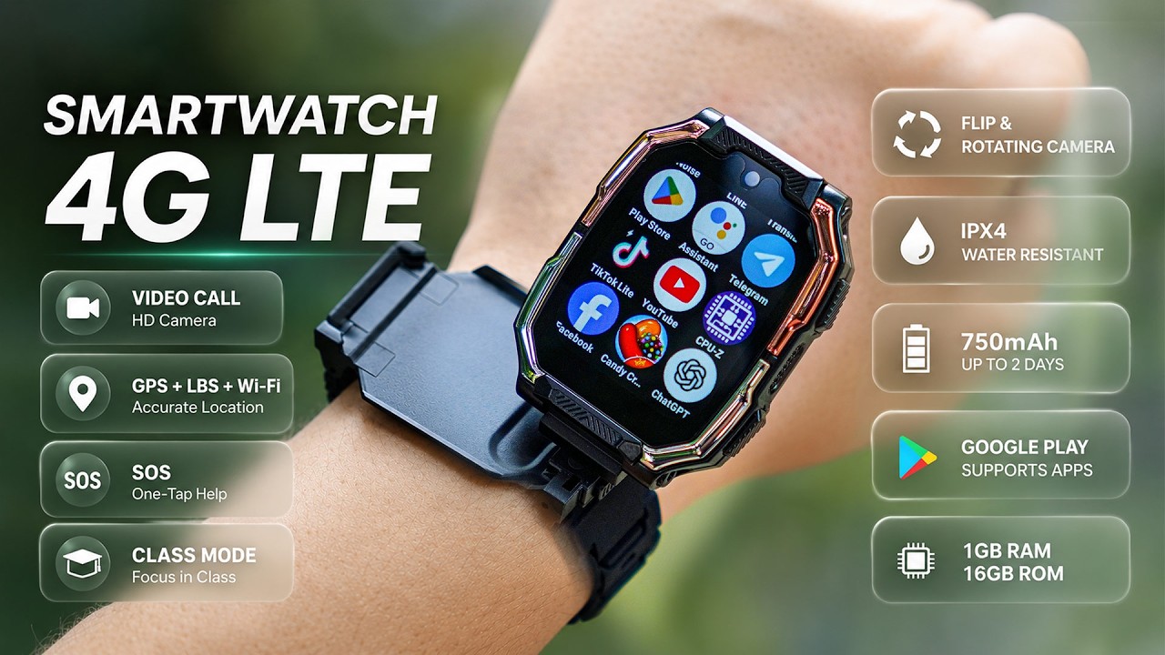 20$ SMARTWATCH | Android CH Play - 4G LTE - Podw&oacute;jny aparat - IPX4