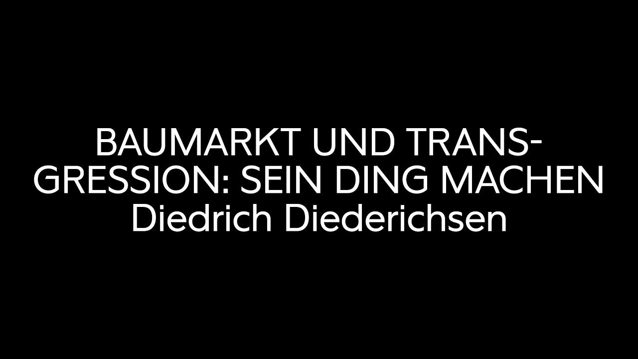 Symposium ONE DAY ON CADY NOLAND: Dietrich Diederichsen – MUSEUM MMK FÜR MODERNE KUNST (Deutsch)