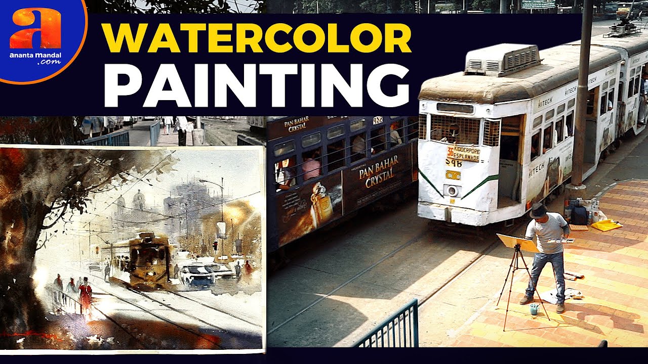 Cityscape Painting | Kolkata Painting | Outdoor painting | जल रंग चित्र