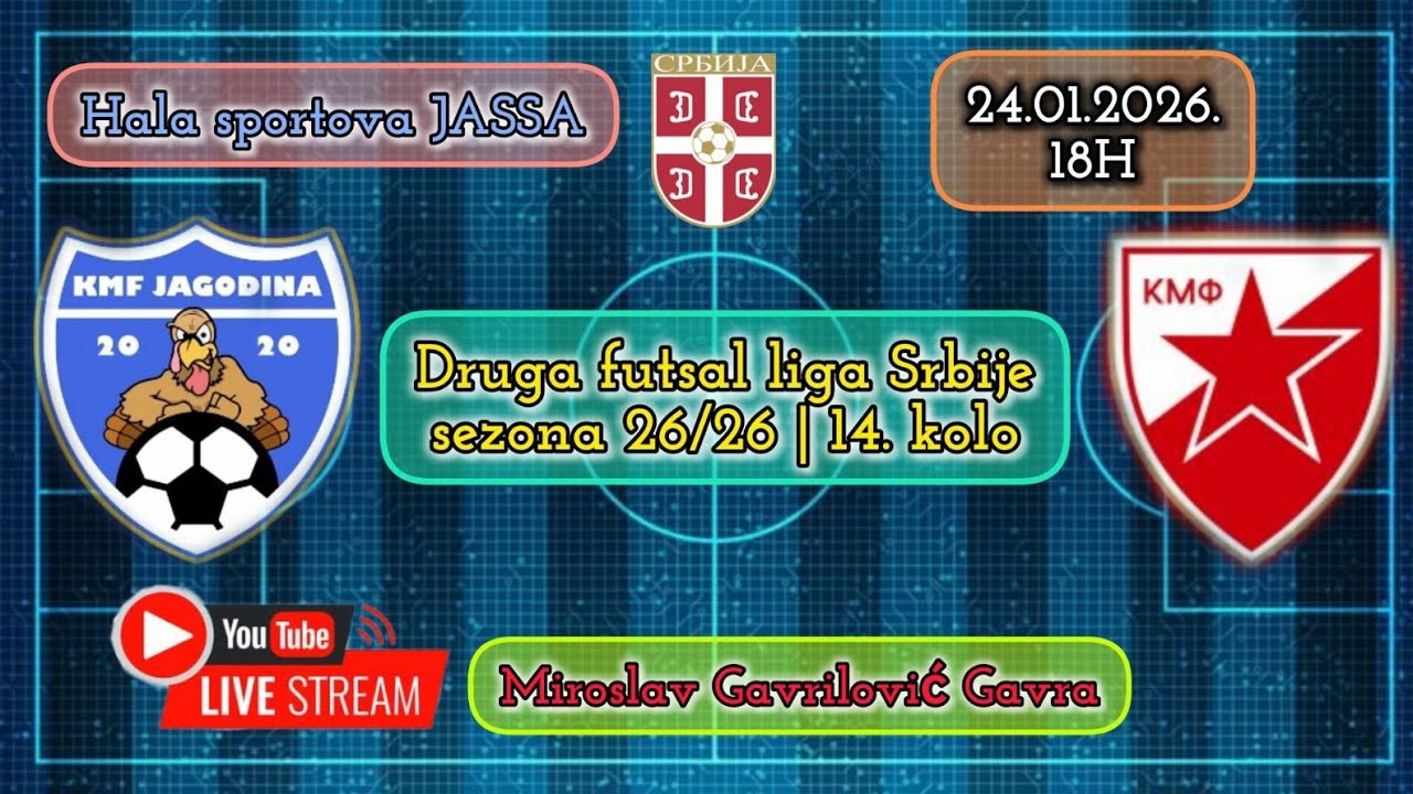 KMF JAGODINA-KMF CRVENA ZVEZDA Druga futsal liga Srbije 14.kolo