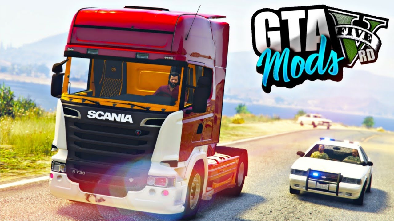 GTA V : INVASÃO A DELEGACIA e FUGA DE CAMINHÃO! ( SCANIA R730 ) INCRÍVEL! : GTA 5 MODS