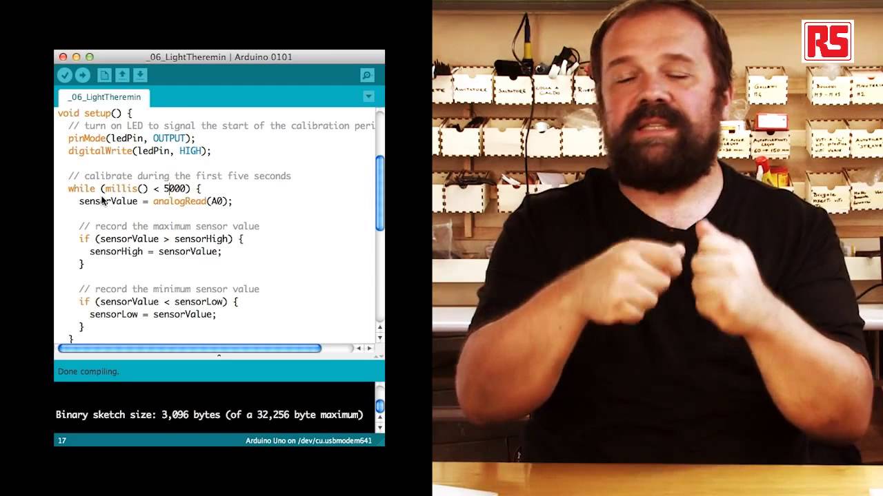 Arduino Video Tutorial - 04  Light Theremin