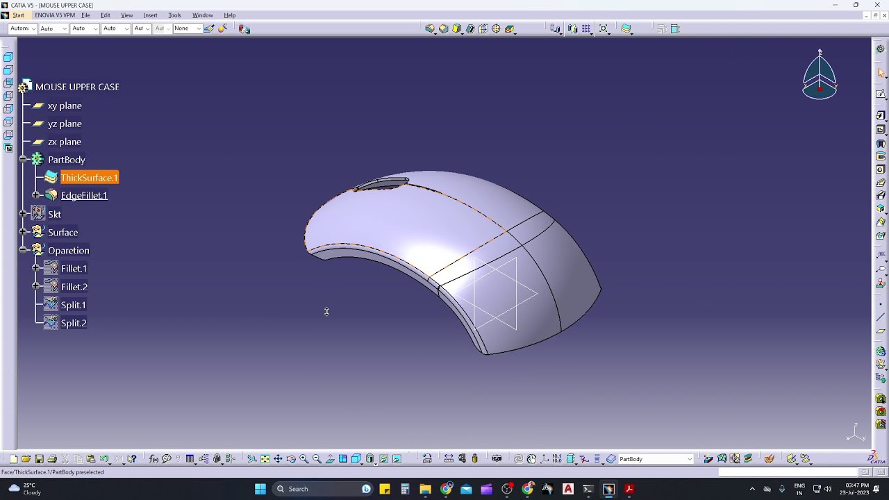 MOUSE UPPER CASE Generative Shape Surface Design in CATIA V5 #catia #youtube  #cad