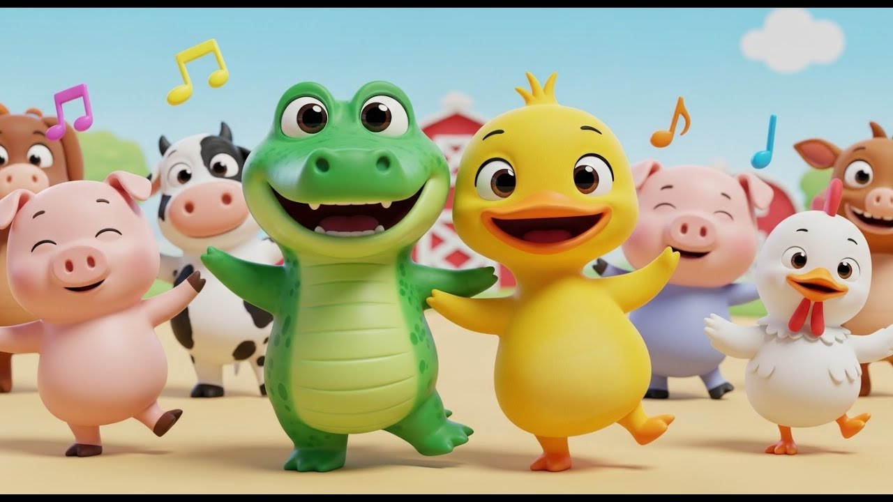 Dança dos Animais da Fazendinha | Jacaré, Patinhos e Amigos | Amiguinhos TV | Música Infantil