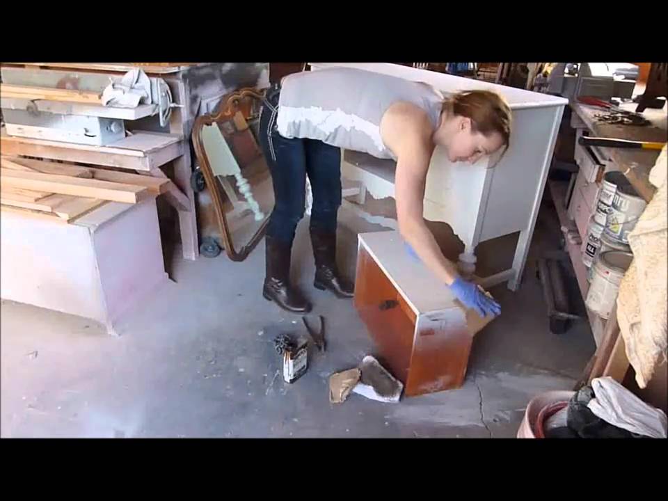 Painted and Distressed Furniture. Faux finished antique buffet.