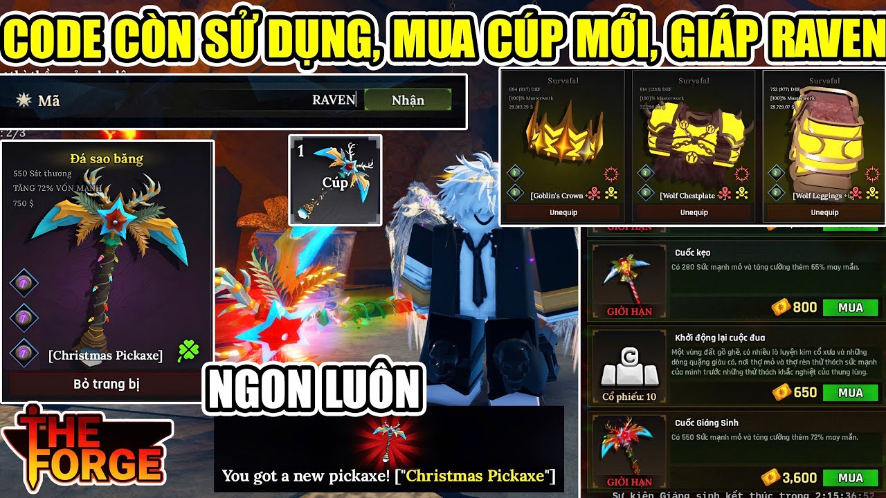 THE FORGE CODE SỬ DỤNG ĐƯỢC VÀ MUA CÚP MẠNH NHẤT SỰ KIỆN, GIÁP RAVEN MỚI 