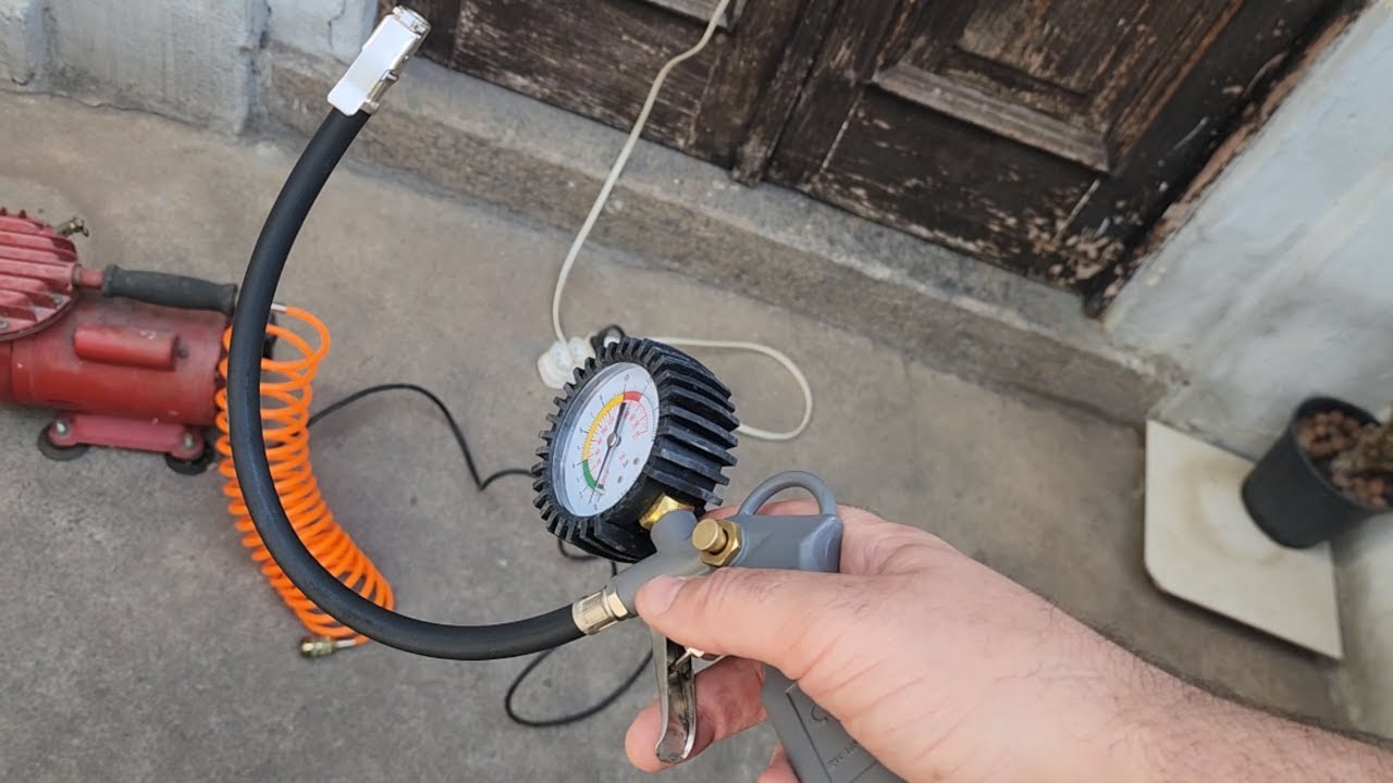 Enchendo o pneu do fusca usando compressor de ar direto (tufão)