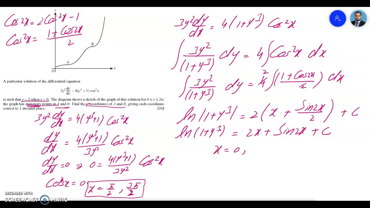9709-W 2013-Paper 3/3-Q10 Differential Equations A level