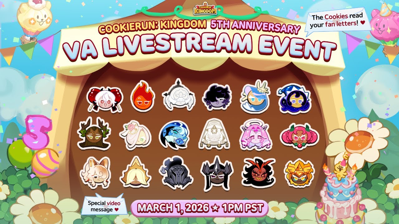 5th Year Anniversary CookieRun: Kingdom Voice Actor 🔴 LIVE Fan Message Reading 💌