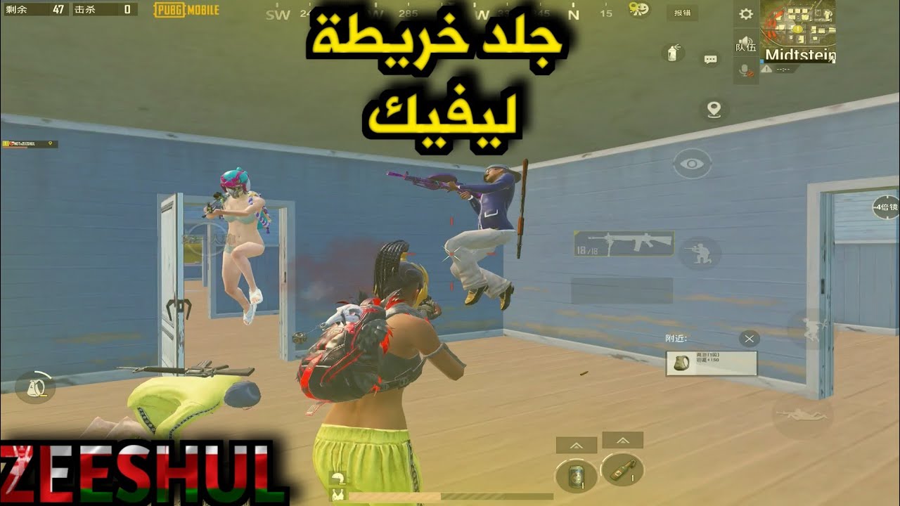 سولو ضد سكواد مع زيشل 🔥😱| جلد خريطة ليفيك | ايباد برو  | PUBG MOBILE | ZEESHUL