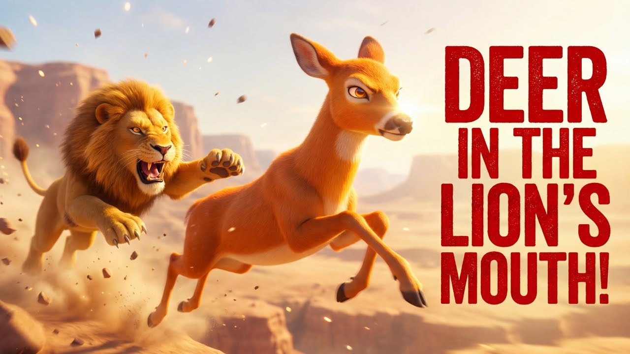 The Deer and The Lion | A Powerful Story About Fear  | English Fairy Talse
