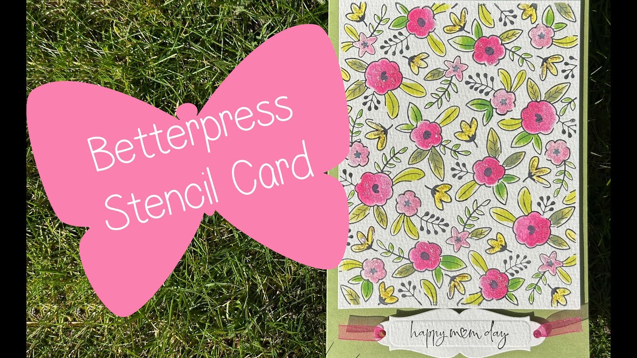 Spellbinders Betterpress Stencil Floral Celebration Card
