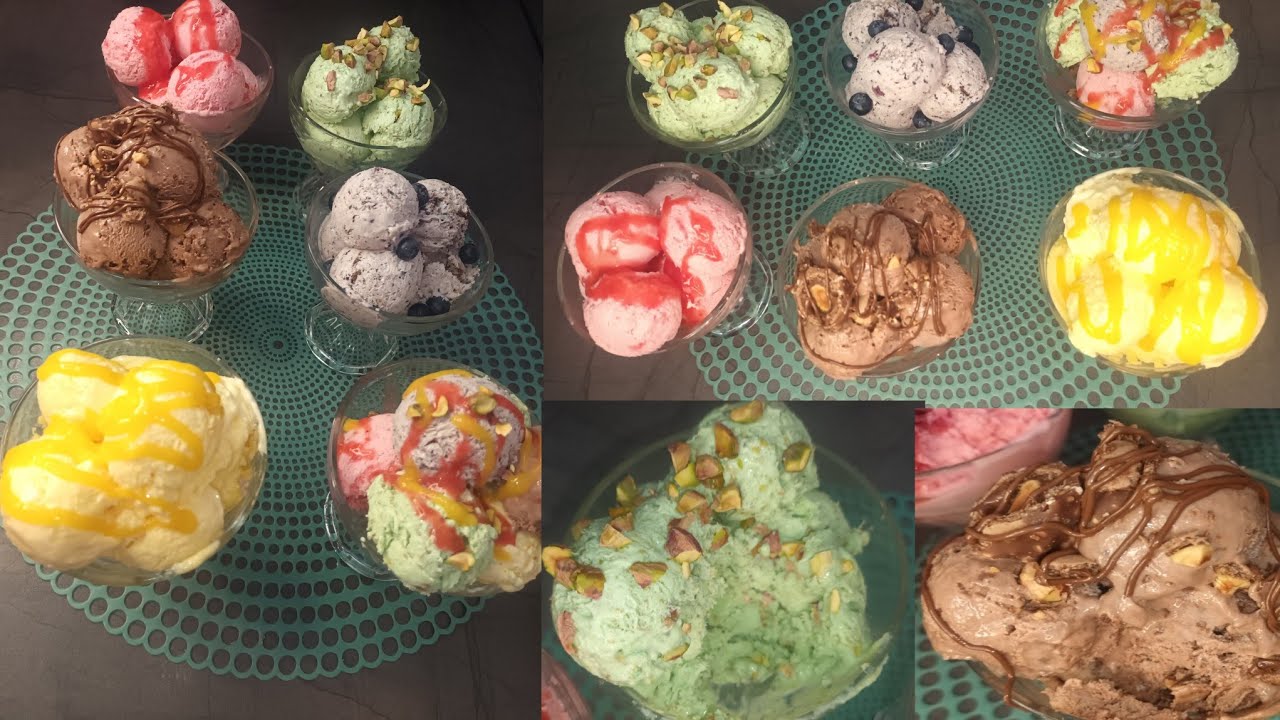 آيسكريم🍦أو مثلجات منزلية بأذواق مختلفة وكمية كبيرة يبرد على القلب في الصيف🍨