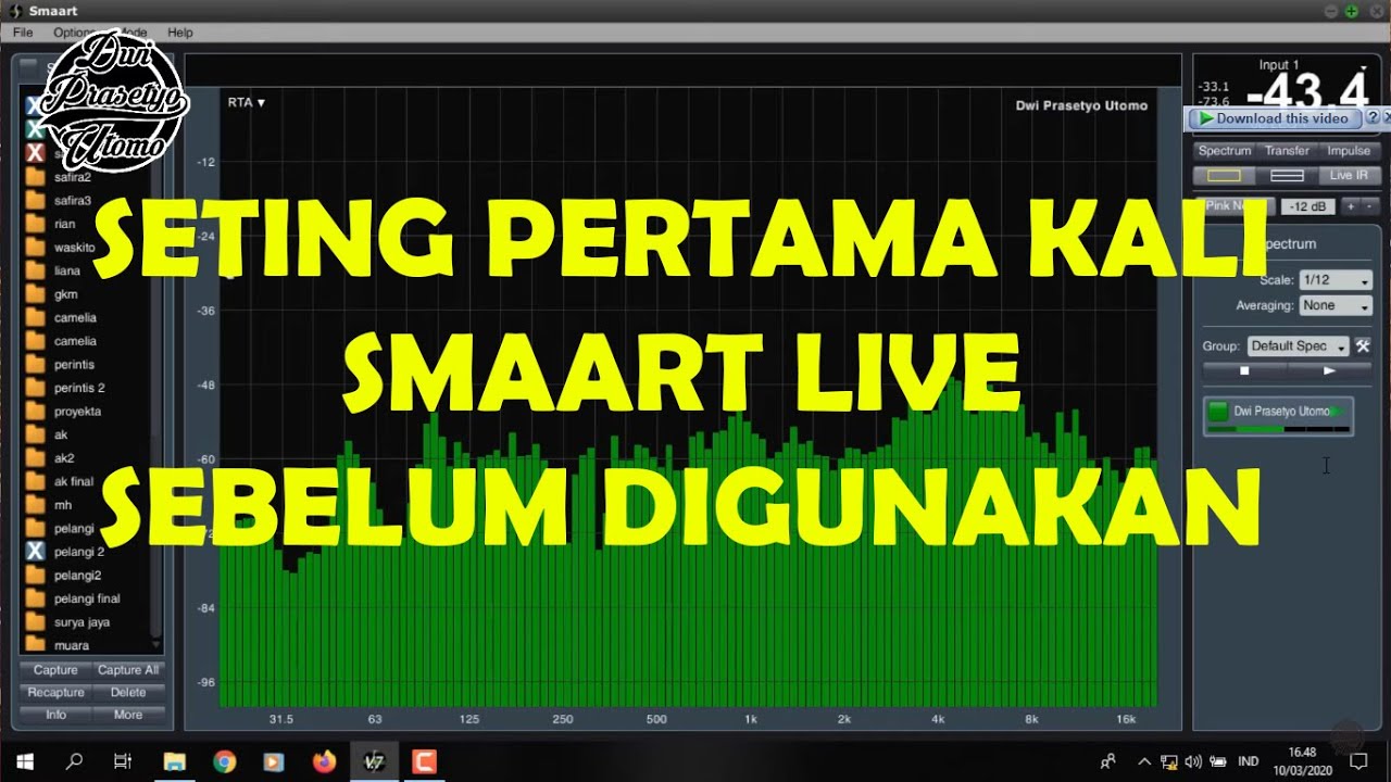SETTING PERTAMA KALI ATAU MEMBUAT CONFIGURASI PENGUKURAN SMAART LIVE