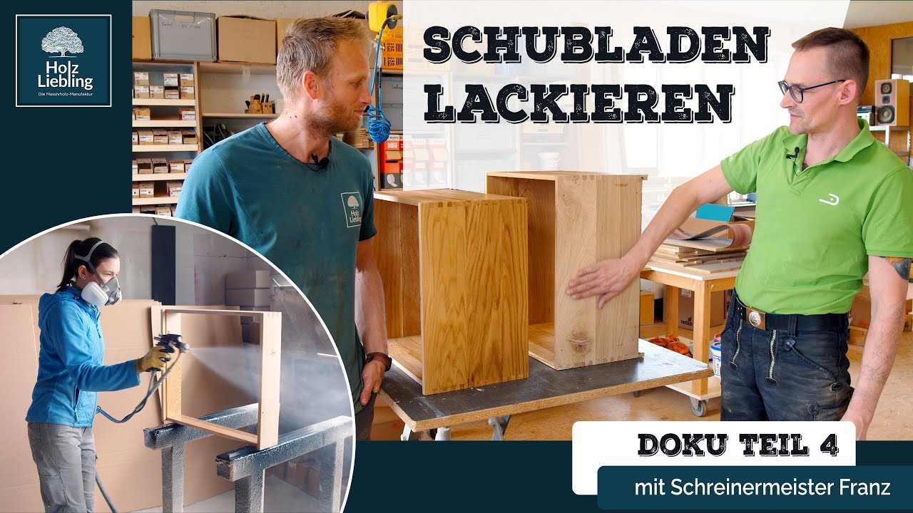 Schubladen lackieren / Schubladenauszüge montieren | Die Holz-Liebling Küchen Doku Teil 4
