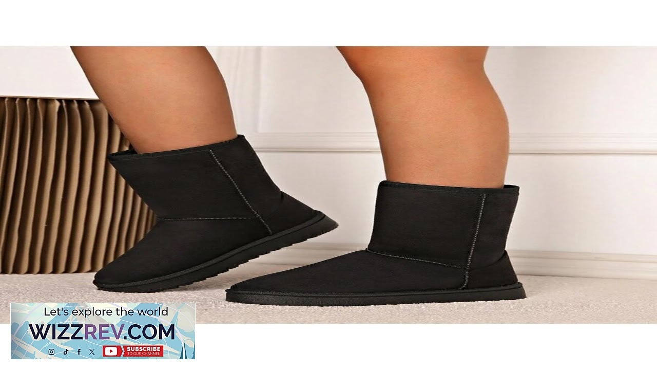 Plus Size Women 2024 Autumn Winter Plush Snow Boots Mid Calf Flat Comfortable Review