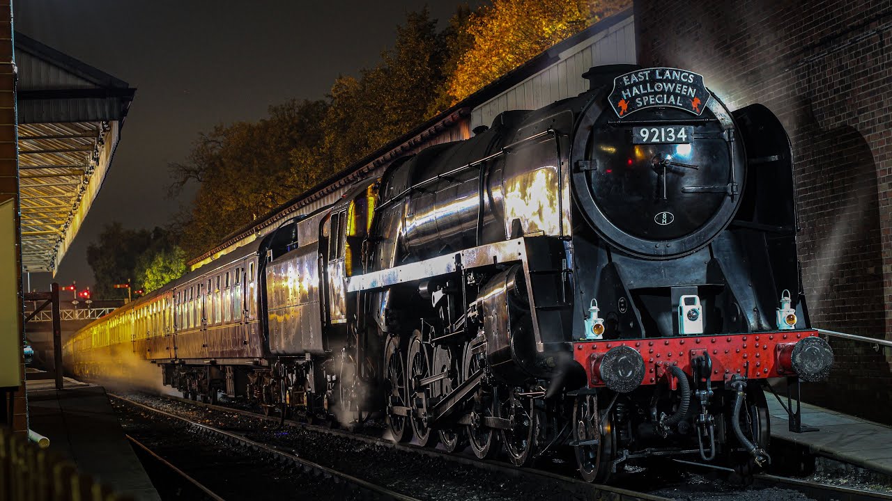 92134 takes the Halloween Ghost Train on the East Lancashire Railway 25-10-2024