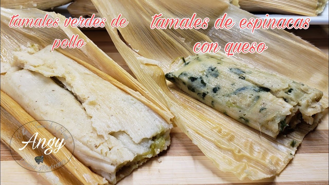 💥 Tamales Verdes de pollo y espinacas con queso 🫔 - La Cocina de Angy