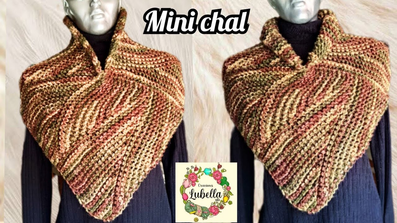 Mini chal o cuello  con vueltas cortas #creacioneslubella #cuello